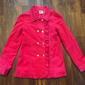 Girl’s Juicy Couture Hot Pink Ruffle Peacoat